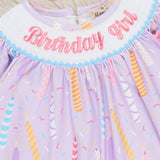 Birthday Girl's Candles Smocked Dress