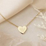 Chosen, Child of God Heart Necklace: Yellow Gold