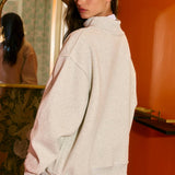 'GEORGIA' Embroidered Mock Neck Sweatshirt