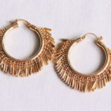 Stainless steel earring with ball chain - gold