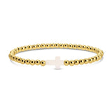 Stretch Beaded Bracelet w/ Cross