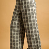 Ruffle Detail with Plaid Fabric Pants