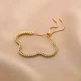 Gold Plated Titanium Steel Adjustable Bracelet