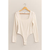 Square Neck Long Sleeve Bodysuit