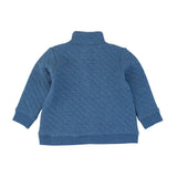 Boys Heather Indigo Quilted Quarter Snap Sweatshirt