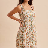 Tapestry Print Mini Dress: Vintage Floral
