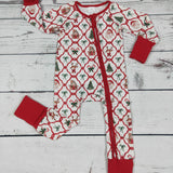 Baby Santa Claus Bow Printed Christmas Sleeper
