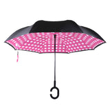 Pink Big Polka Dot Double Layer Inverted Umbrella
