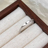 Initial Letter Stackable Band Ring | Silver