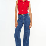 High Rise Wide Leg Drape Trousers