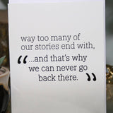 Never go Back Greeting Card