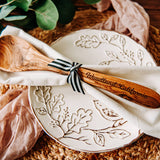 Newnan Georgia Olive Wood Serving Spoon & Towel Gift Set