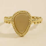 Pear Stone Beaded Bezel Ring