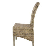 Armless Rattan Weave Dining Chair | Set of 4