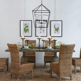 Armless Rattan Weave Dining Chair | Set of 4