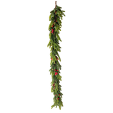 Real Touch Fir Pine with Red Berry Garland