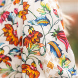 Multi Stripe Detailed Floral Print Midi Dress