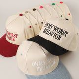 On My Worst Behavior Trucker Hat | Black