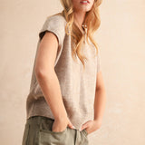 Loose Fit Short Sleeve Sweater Top