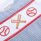Baseball Smocked Shortalls