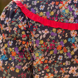 Frill Wide Collar Button Down Floral Top