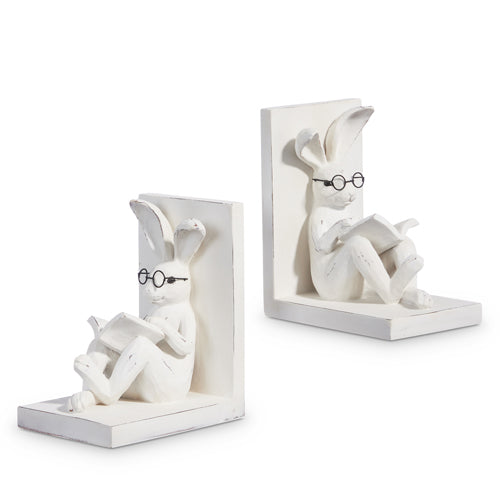 7.5" BUNNY WITH GLASSES BOOKENDS