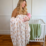 Baby Muslin Swaddle Blanket: Woof Woof