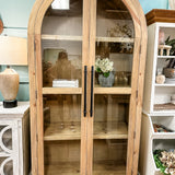 Rainier Glass Arch Cabinet | Bone