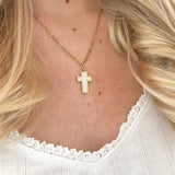White Enamel Cross Necklace