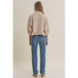 Emily Ruffle Hem Button Down Shirt