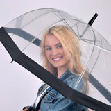 See-Thru-Bubble Wind-Resistant Premium Clear Umbrella: Black