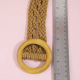 Crochet Open Weave Belt With Wooden Ring Buckle: Multiple Colors