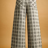 Ruffle Detail with Plaid Fabric Pants