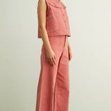 Gingham Printed Stretch Pants