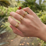 Textured Wrapped Cross Ring