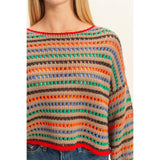 Multi Color Stripe Oversized Sweater