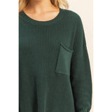 Pocket Detailed Crew Neck Sweater