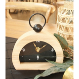 Wood Table Clock with Ring Hook
