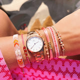 Macramé Gemstones Bracelet | Old Pink