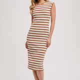Striped Contrast Tank Midi Dress