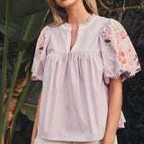 Solid Poplin Top | Lt Lilac