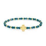 Assorted 4mm Crystal Stretch Bracelets with Single Cross