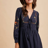 Embroidered Cotton Mini Dress