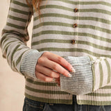 Striped Pattern Button Front Cardigan