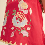 Lucy Floral Embroidery Scalloped Tank