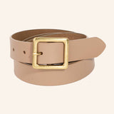 Genuine Leather Square Buckle Belt