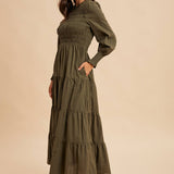 Smocked Swiss Dot Maxi Dress