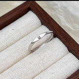 Initial Letter Stackable Band Ring | Silver