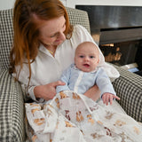 Baby Muslin Swaddle Blanket: Woof Woof