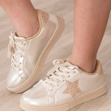 Girls' Holographic Sparkle Star Sneaker - Gold